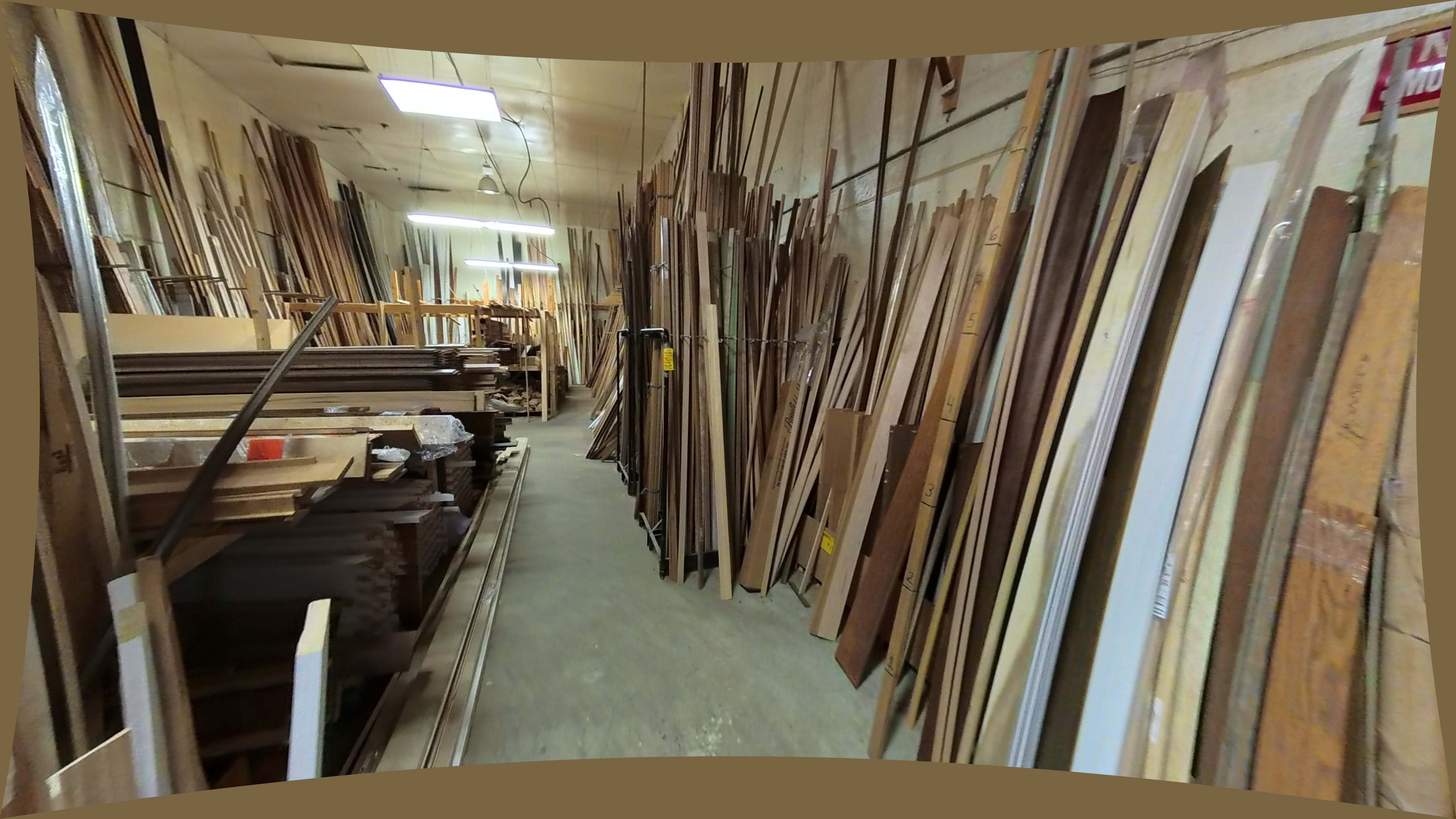 Tall Vertical Wood Molding Bundles, Center Aisle