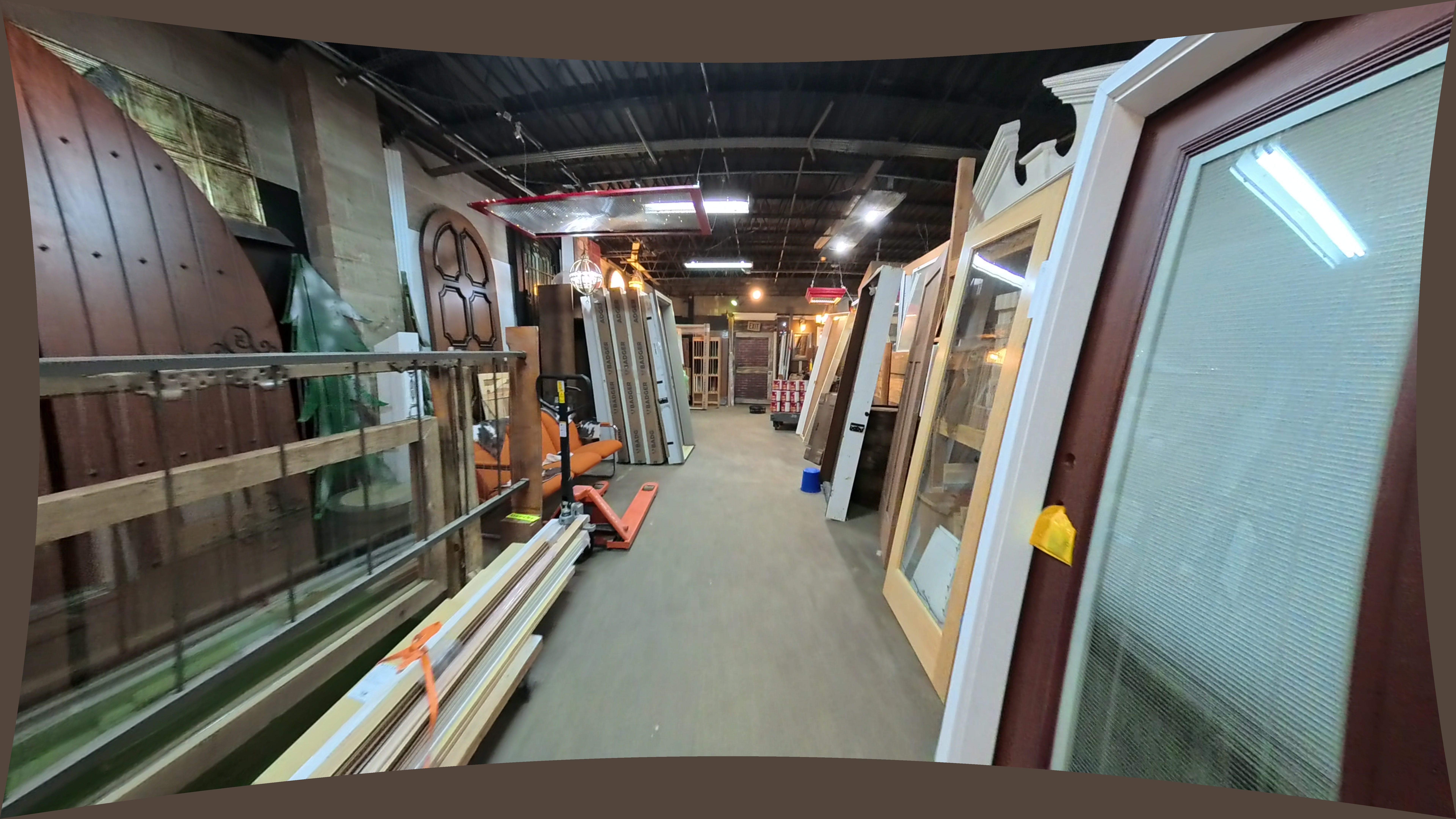 Metal Railing Section With Wooden Frame